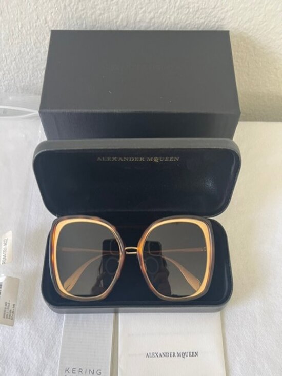 Alexander McQueen AM0151S 003 Sunglasses Women\'s Brown Gradient Italy main image 8